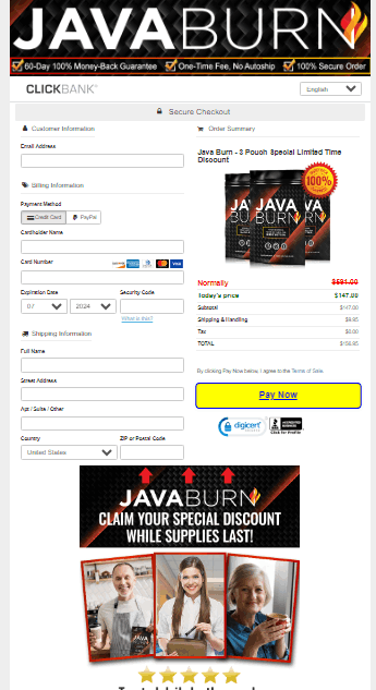 Secured checkout form